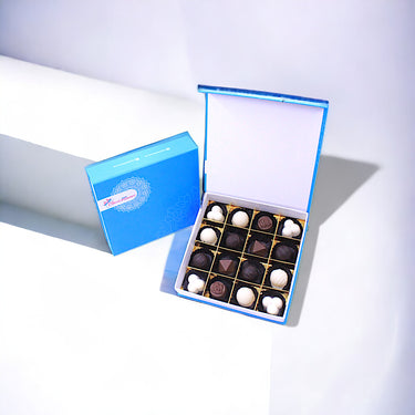 Assorted Chocolate Collection, 16pcs, White Truffles, Dark Truffles, Raspberry, Rose, Mix Nuts